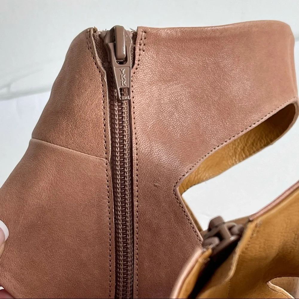 COCLICO Mauve Pink Suede Cutout Platform Sandal Heels